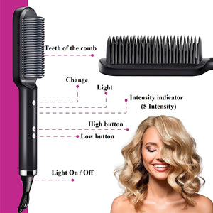 Hair straightening brush