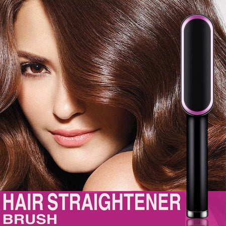 Hair straightening brush